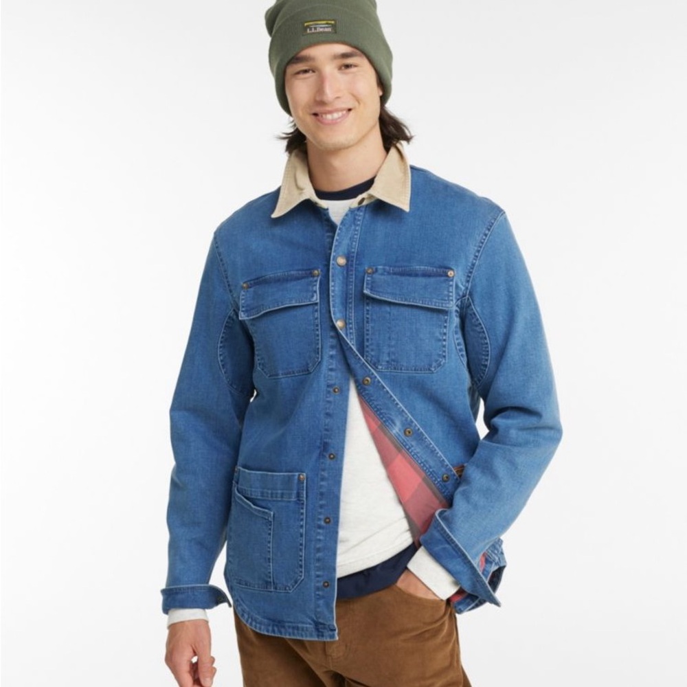 Men's Signature Lined Denim Shirt Jac Sz S Slim Fit